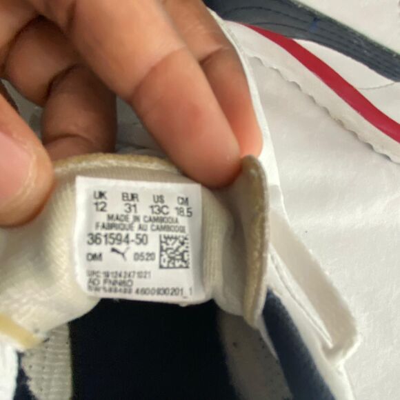 PUMA unisex-kids Ferrari Roma write Sneaker Navy bleu trim. Size 13k - Picture 7 of 7